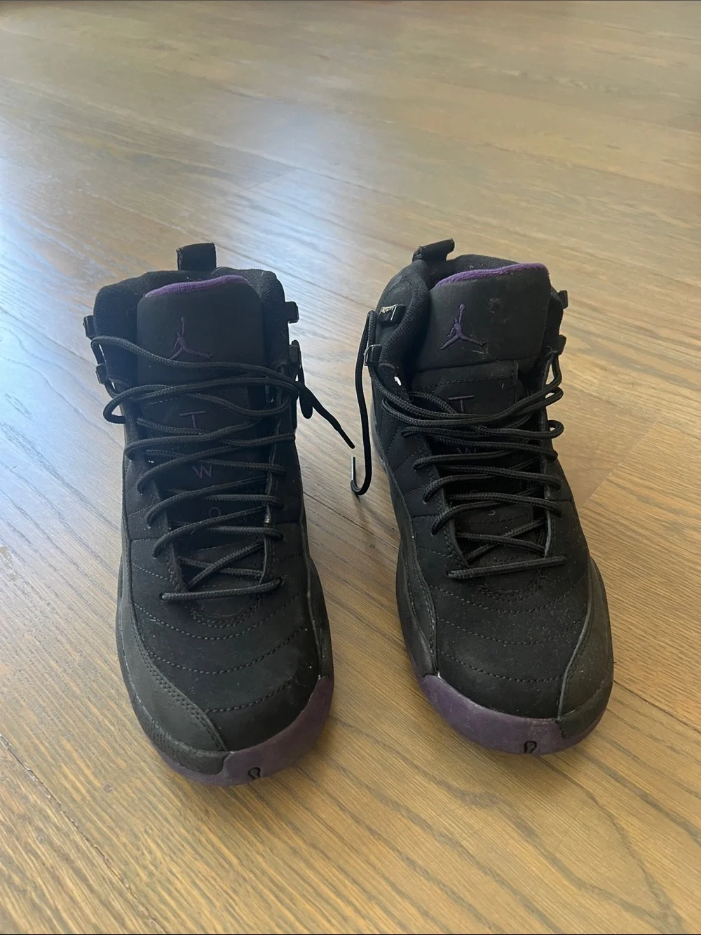 Jordan High-Top Sneakers in Black and Purple